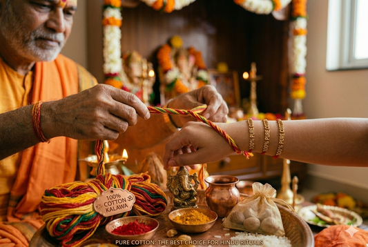 100% Cotton Kalawa: Why Pure Cotton Kalawa Thread is the Best Choice for Hindu Rituals and Pooja