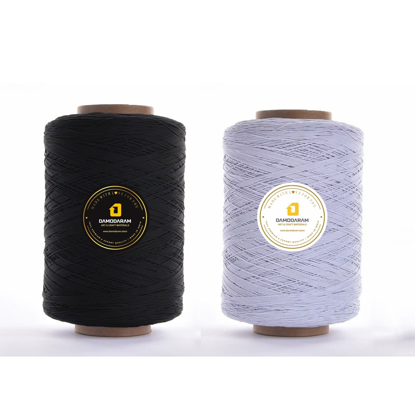 DAMODARAM 0.8mm Elastic Thread Cone for Making Jewelery, Bracelet, Necklace Beading Art Craft & DIY Projects (Each 500 MTR)