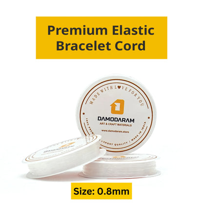 DAMODARAM Transparent Elastic Thread for Making Jewelery, Bracelet, Necklace Beading Art Craft & DIY Projects (10 MTR)
