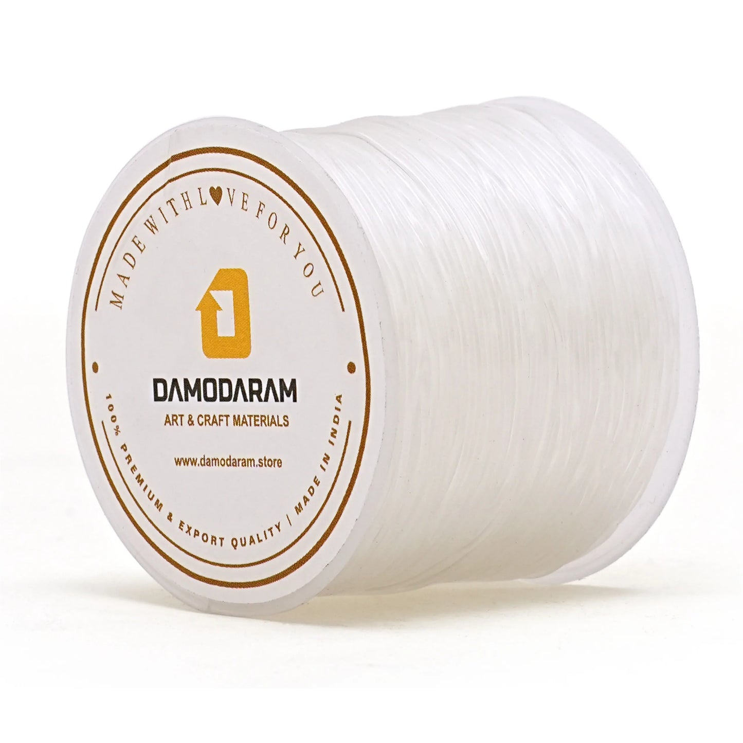 DAMODARAM Transparent Elastic Thread for Making Jewelery, Bracelet, Necklace Beading Art Craft & DIY Projects (100 MTR)