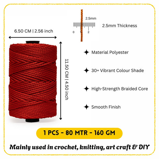 2.5mm Braided Polyester Macrame Thread Cord