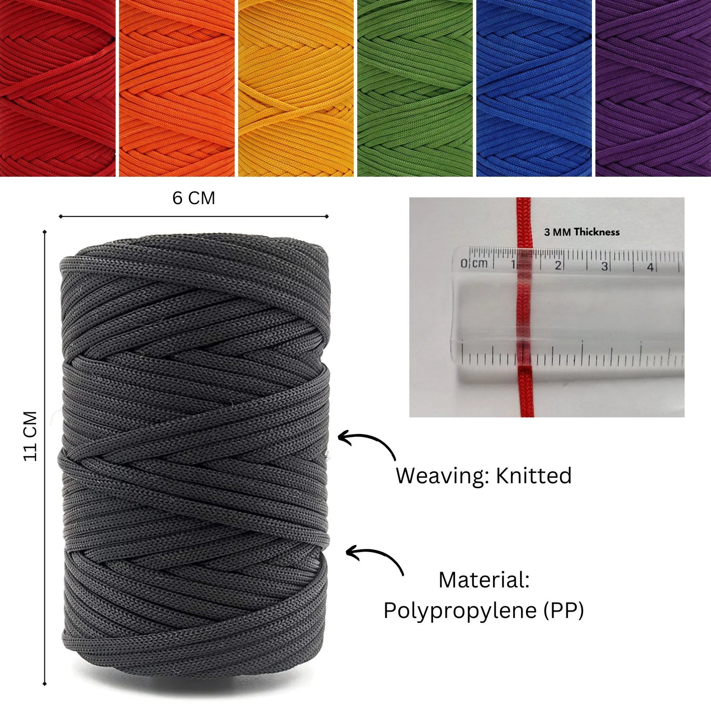 3mm PP Macrame Thread Cord Dori For Art Craft & DIY Projects