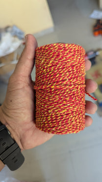 Raksha Sutra Kalawa Twisted Cotton Dori Cord for Religious & Holi purpose, Rakhi, Bracelet making (150 MTR, Red & Yellow)