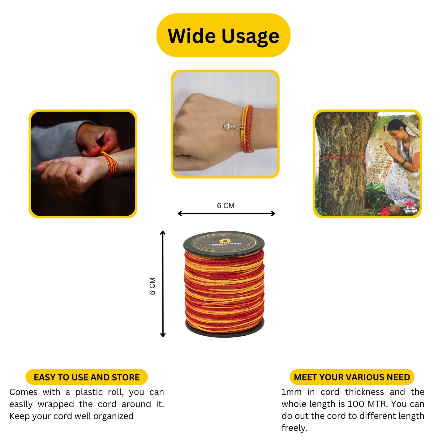 1mm Nylon Macrame Thread Cord/Dori For Art Craft & DIY Projects