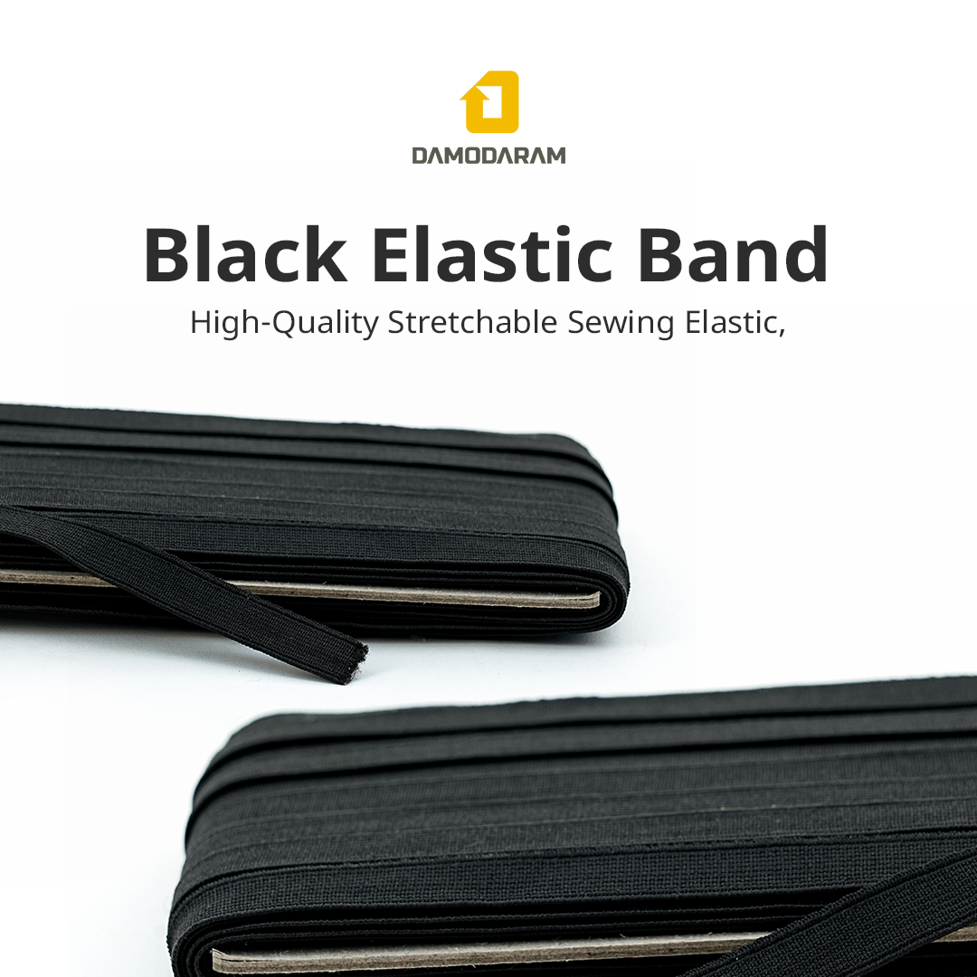 DAMODARAM Woven Elastic Band Heavy Stretch High Elasticity, Ideal for Tailoring, Sewing, Stitching Fashion Designing and other craft projects