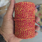 Raksha Sutra Kalawa Twisted Cotton Dori Cord for Religious & Holi purpose, Rakhi, Bracelet making (150 MTR, Red & Yellow)