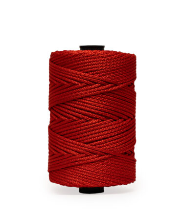 2.5mm Braided Polyester Macrame Thread Cord (80 MTR, Red)